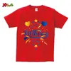 Tshirts Feliz aniversário camiseta combinando roupas familiares azuis camisa dourada de festa personalizada nome das crianças roupas de bebê look 230519