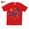 T-shirts joyeux anniversaire t-shirt correspondant à la famille tenues bleu or chemise fête nom personnalisé enfants bébé vêtements Look 230519