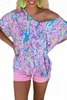 T-shirt floral peint en vrac bleu ciel 2023 Hot New A5uP #