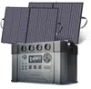 AllPowers portátil Geratror 1092Wh / 1500Wh Power Supply 110V / 230V PowerStation com 2x18V 100W Moblie Solarpanel para Camping
