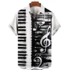 Camisas casuales para hombres Camisas de verano para hombres Camisas hawaianas para hombres Ropa Moda Música Guitarra Impreso Tops Camiseta Casual Blusas de gran tamaño Camisa de playa 230519