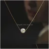 Collane con pendente in acciaio inossidabile Una catena di design con pendenti di perle Corta color oro sul collo per collana Donna Gioielli estetici Dhzt8