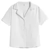 女性用ブラウスシャツレディーストップアンドブラウスvネックオフィスホワイトシャツ半袖シャツ夏の日本韓国服