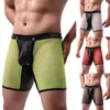 Mutande Intimo uomo sexy Boxer Maglia trasparente Scava fuori Boxer Uomo Boxer a vita bassa Prospettiva Cuecas U Pouch Mutandine