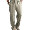 Pantaloni Plus Size Uomo Pantaloni lunghi in lino di cotone Pantaloni dritti larghi in vita elastica Pantaloni sportivi Casual snelli traspiranti estivi 5XL