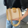 Bolsos de noche de diseñador de lujo, bolsos de cuero Pu para mujer, bolso de hombro con cadena con asa, bandolera cruzada de tamaño mediano de Color sólido