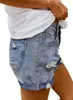 Womens Summer Fashion ANFTFH Woman Jean High Shorts Waisted Casual Denim Frayed Hem Zipper