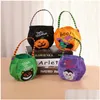 Andere feestelijke feestartikelen Kids Halloween Candy Bags Gold Veet Pumpkin Heksen Emmer Truc or Treat Pot Decoration Drop Dhsyz