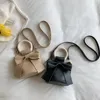 Evening Bags Girls Shoulder Bag Mini Handbags Womens Bow Tie Bucket Fashion Crossbody Female Round Wooden Handle Gifts 230519