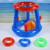 Tubi galleggianti gonfiabili Piscina Canestro da basket Set Cerchi galleggianti gonfiabili con anelli a sfera per bambini Adolescenti Adulti Perfetto gioco d'acqua competitivo 230518