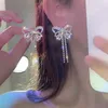 Charme papillon de gland luxueux exagéré plein de boucles d'oreilles longues en strass pour femmes coréennes de boucle d'oreille de la mode Bijoux de fête d'anniversaire AA230518