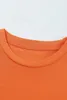 orange Solid Color Crew Neck Tee 2023 Hot New 83FV#