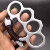 Thickened Metal Brass Knuckle Finger Tiger Defense Four-finger Boxing Ring Outdoor Fitness Combat Hand Buckle Boxing Broken Window Protective Gear
