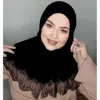 Vêtements ethniques Femmes musulmanes Cou Couverture Turban Cap Hijabs Dentelle Garniture Châles Headwrap Islamique Sous Écharpe Arabe Amira Bonnet Doux Chapeaux