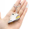 Mini Sneakers KeyChain Gift Box 3D Shoe Model Väskor Ryggsäckar Dekorativa ornament Bildörr Key Chain Surprise Present till pojkvän G220421