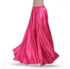 Сценическая ношение атласная сияющая танцевальная юбка для живота для женщины Big Swing Gypsy испанский фламенко танца -костюмы