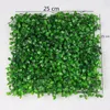 Fleurs décoratives 25cmx25cm Artificielle Vert Herbe Plantes Mur Buis Pour Mariage Intérieur Extérieur Jardin Fleur Décoration Faux Plante