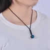 Collana con ciondolo in agata naturale intrecciata a mano con lapislazzuli per donna Collana con clavicola con ciondolo geometrico in pietra naturale