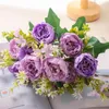 Decorative Flowers Attractive Artificial Bouquet Easy To Care Flower No Watering Shoot Props Peony Decor Scene Layout