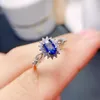 Klusterringar Yulem Natural Tanzanite Ring for Women 925 Sterling Silver December Birthstone Promise Statement Engagement Wedding Present