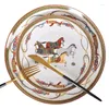 Plakalar Dekoratif Tepsi Kemik Çin Yemek Takımı Set Madeni Porsiyon Tereyisi Tatlı Salata Yemeği Ev Dekor