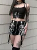Jupes Goth Dark Skull Graphic Mall Gothique Esthétique Mini Grunge Punk Low Raise Emo Sexy Skinny Jupe Zip Up Fashion Alt Vêtements 230519
