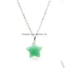 Pendentif Colliers Créativité Étoile Lucky Stone Collier Pour Femme Violet Rose Noir Vert 18 Couleur En Option Collier Pendentif Drop Deli Dhxpo