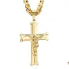 Pendentif Colliers Crucifixion Catholique Croix Pedant Collier Épais En Acier Inoxydable Long Sans Collier Hommes Bijoux Cadeau Drop Delivery Penda Dhqyt