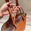 Luxe handtas Designer Bag dames één schoudertas mode casual grote capaciteit lederen draagtas klassieke senior bruin bedrukte boodschappentas forens tas