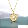 Hanger kettingen gouden dierenriem ketting voor vrouwen roestvrij staal Waterman Scorpio Leo Picses Capricorn Horoscope Medallion Astrology Dh5O8