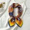 70 cm Luxus Design Seide Gefühl Quadrat Schal Frauen Print Hals Krawatte Sommer Haar Hand Handgelenk Kopftuch Hijab Schal Wraps 2022 G220513