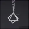 Pendant Necklaces Simple Necklace Jewelry On The Neck Small Kpop Triangle Women 2022 Student Vintage Quadrilateral Geometry Drop Del Dhbkl