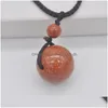 Kolye Kolyeleri Karışık Taş Aventurin/Carnelian/Tigereye/Opal/Lapis/Howlite Ayarlanabilir Naylon Halat Örgü Mücevherleri 1 PCS DRO DHU0T