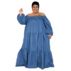 Robes grande taille WSFEC L-4XL Automne Hiver Tenues Robes grande taille pour femmes Vêtements Mode Lâche Manches Longues Volants Robe Longue En Gros 230519