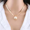 Gargantillas cadena de moda collar de perlas para mujeres barroco Metal encanto colgante collares gargantilla serpiente joyería oro plata Color 230519