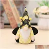Other Festive Party Supplies Honeybee Festival Gnome Plush Toys With Lighted Mr And Mrs Spring Gnomes Ornaments World Bee Day Deco Dh7Sk