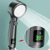 Łazienki prysznicowe głowice pod wysokim ciśnieniem głowa woda oszczędzająca prysznic pod ciśnieniem regulowany spray LED cyfrowy wyświetlacz temperatury 230518