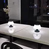 LED SOLAR Bordslampa utomhusvattentät svamp 18LED Dimbar utanför uteplatsen, solenergi modern sängen trådlös soldisklampa för trädgård café inomhus inomhus