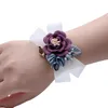 Dekorativa blommor 10st/Lot Wedding Wrist Bridal Marriage Crystal Corsages Artificial Hand Flower Decor