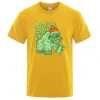 La colla viene versata sulle magliette Gorilla Creativity Design T-shirt da uomo casual larghe T-shirt casual in cotone estivo