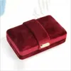 Jewelry Pouches 1pcs 8.5x5.5x3cm Red/green Creative Diamond Ring Earring Box Silk Suede Metal Iron Ultra Portable