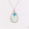 Pendant Necklaces Charms Jewelry Morocco Waterdrop Necklace For Women Pattern Femme Drop Delivery Pendants Dhtiz