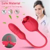 Rose Toy Dildo Thrusting Vibrator for Women Clitoris Sucker Stimulator Tongue Lambing Adult Goods Chupar Sex Toys Feminino L230518