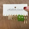 Diseño de pendientes de aro círculo grande exagerado para mujer chica moda perla giro C forma conjunto accesorios de joyería de fiesta