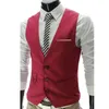 Men's Vests Fashion Men Jacket Waistcoat Suit Vest Groomsmen Business Solid Color V Neck Sleeveless Button Pocket Blazer