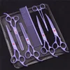 Hair Scissors 7.0 Pet Grooming Scissors Set Japanese Steel Straight Curved Dog Cat Cutting Thinning Shears Hair Comb Hemostatic Forceps Z3103 230519