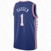 21 Joel Embiid Tyrese Maxey Basketball Jersey Mens Allen Iverson Sixer Black 2023 2024 City Jerseys White Blue Shirt 0 3 6