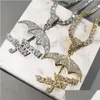 Collane con ciondolo Bling Ghiacciato Ombrello Soldi Ricchezza Cubic Zirconia Neckalce Per Uomo Donna Moda Gioielli Hip Hop Morr22 Drop De Dhfuv