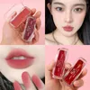 Lipgloss, niedlicher quadratischer Schlamm, nackter, mattierter Samt-Lippenstift, sexy rot, wasserfest, langlebig, antihaftbeschichtet, koreanische Make-up-Kosmetik