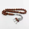 Strand Tasbih grès naturel 33 perles Bracelet musulman Adha Eid cadeau accessoires islamiques à portée de main 2023 arabe bijoux de mode